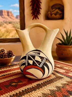 Signed Norma Ami Wedding Vase Pottery Southwestern Native American Pottery 5”